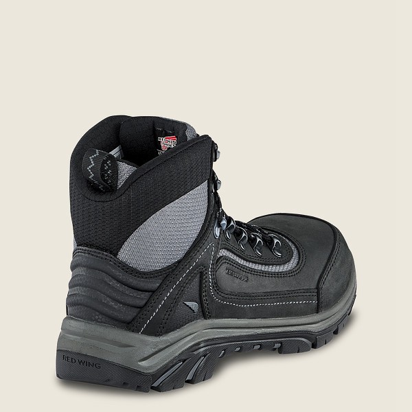 Womens Red Wing Trades - 6-inch Waterproof Csa Safety Toe - Hiking Boots Black/Grey - TYN219467